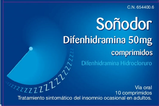 Soñodor difenhidramina 50 mg 10 comprimidos