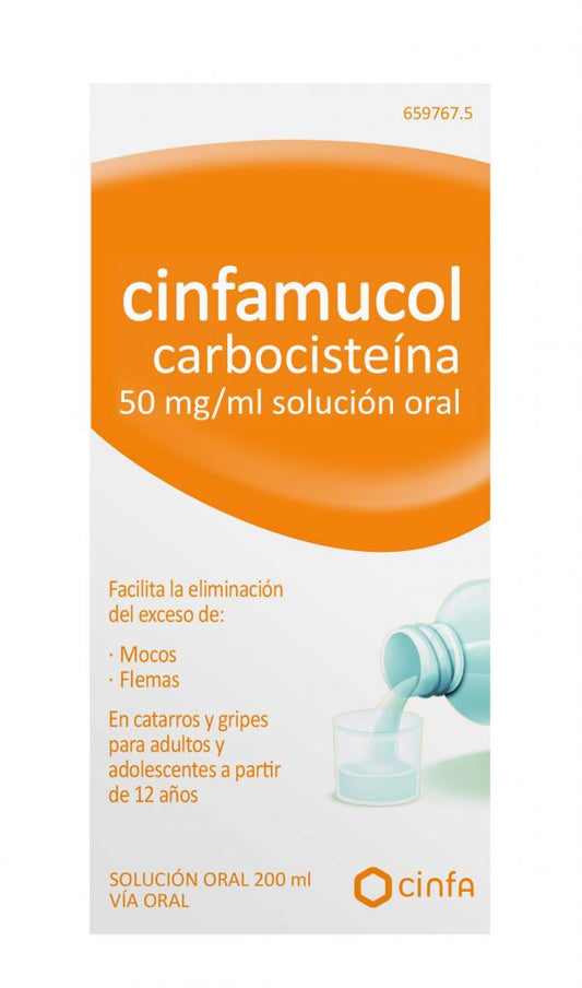 Cinfamucol Carbocisteina 50 mg/ml solución oral 200 ml