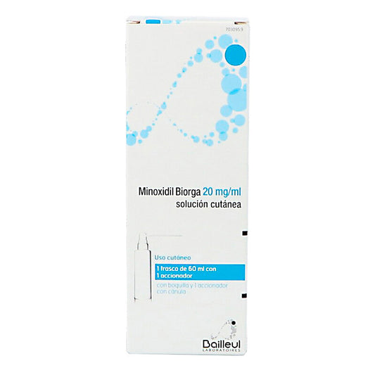 Minoxidil Biorga 20 Mg/Ml Solucion Cutanea 1 Frasco 60 Ml + 1 Accionador De Boquilla Y 1 Accionador Con Canula