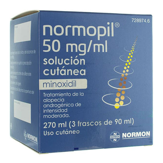 Normopil 50 Mg/Ml 3 Frascos Solucion Cutanea 90 Ml