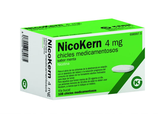 NICOKERN 4 mg 108 CHICLES MEDICAMENTOSOS (SABOR MENTA)