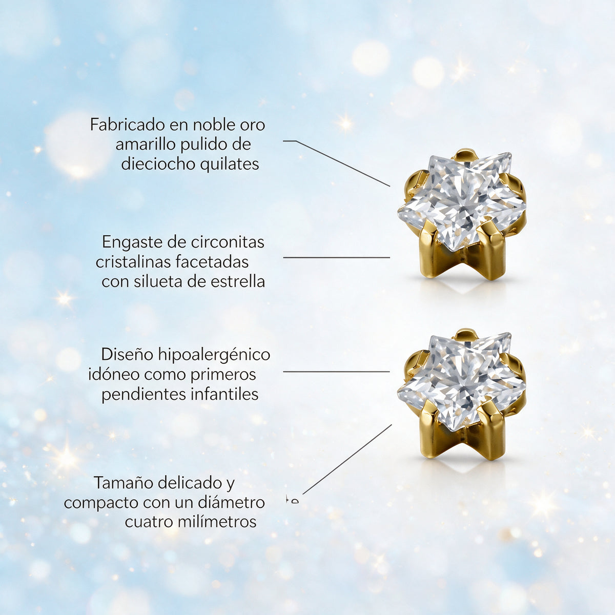 Benton Pharma My First Circonita Estrella Oro 4 mm