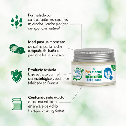 Puressentiel Bálsamo de masaje pectoral Bebé Resp´OK - 30 ml