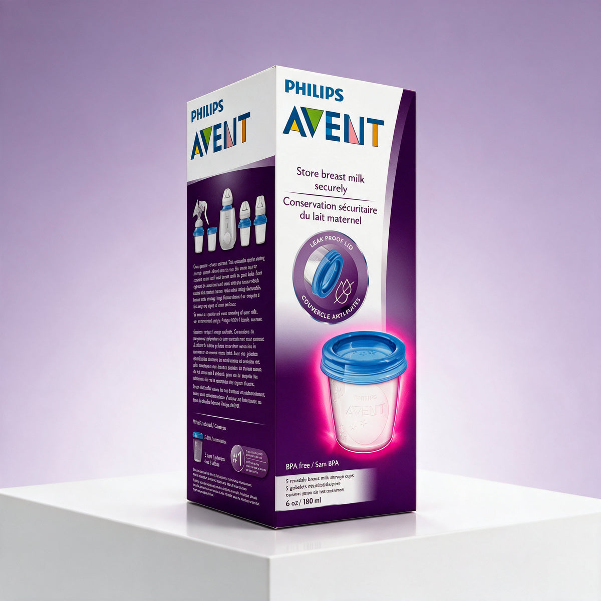 Philips Avent recipiente leche materna 180 ml 5 unidades