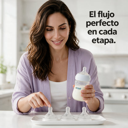 Philips Avent pack Mix & Match 3 Tetinas Natural Response (3 tetinas de distintos flujos T3, T4 y T5)