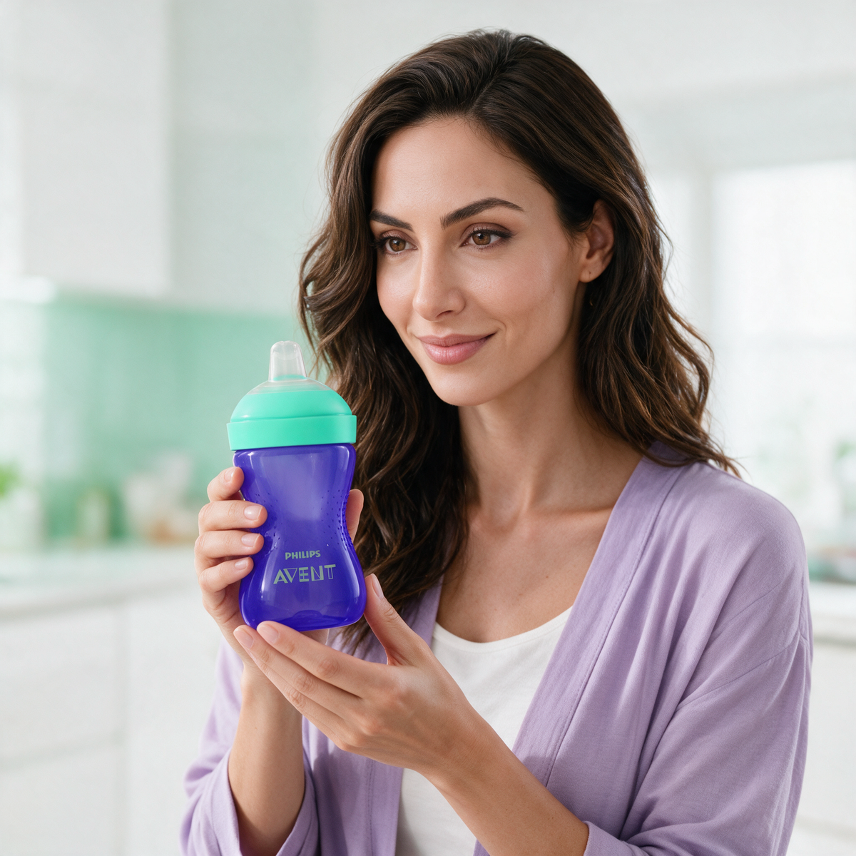 Philips Avent Vaso con boquilla dura +12m - 300ml MORADO