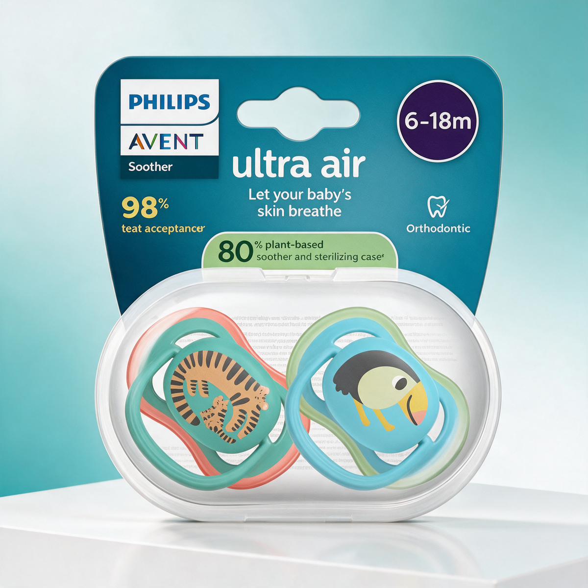Philips Avent 2 Chupetes UltraAir 6-18m deco niño