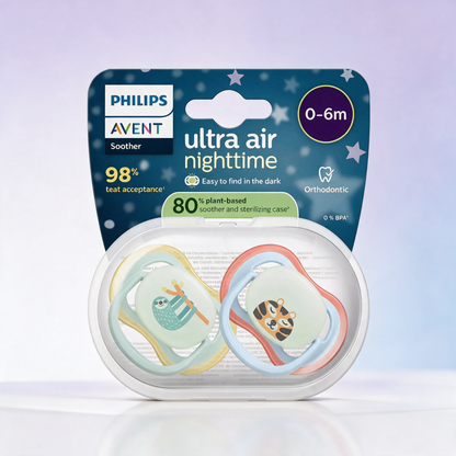Philips Avent 2 Chupetes UltraAir Nocturno 0-6m niño