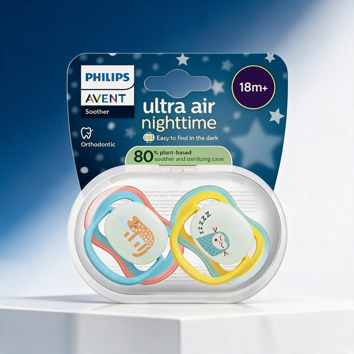 Philips Avent 2 Chupetes UltraAir Nocturno +18m niño