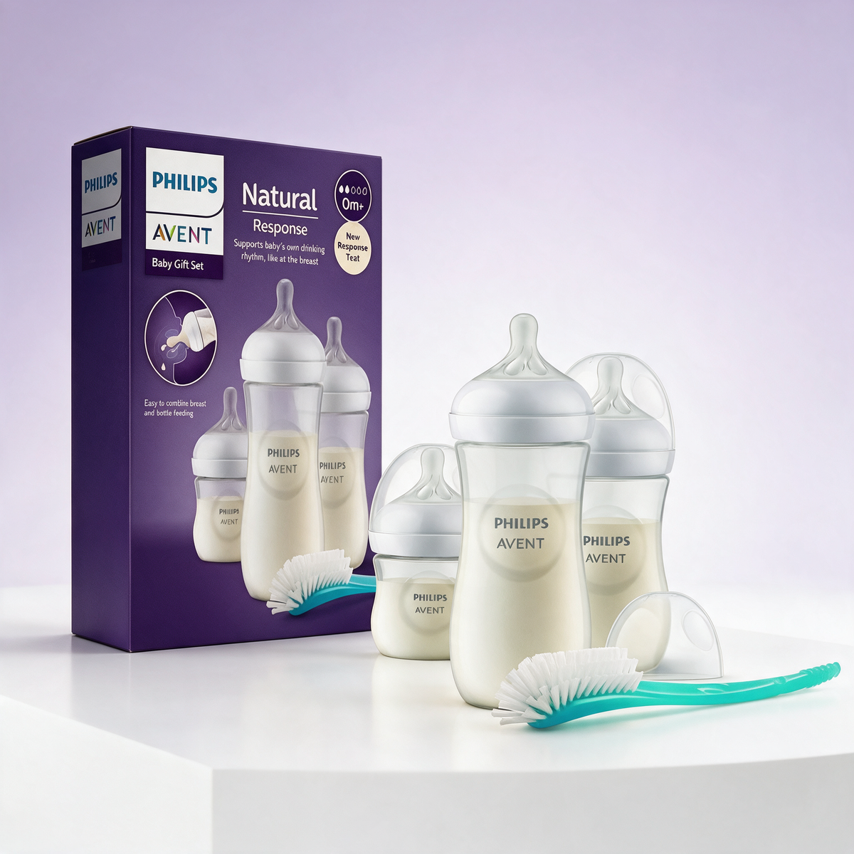 Philips Avent Pack Natural Response 3 biberones + 1 cepillo limpieza