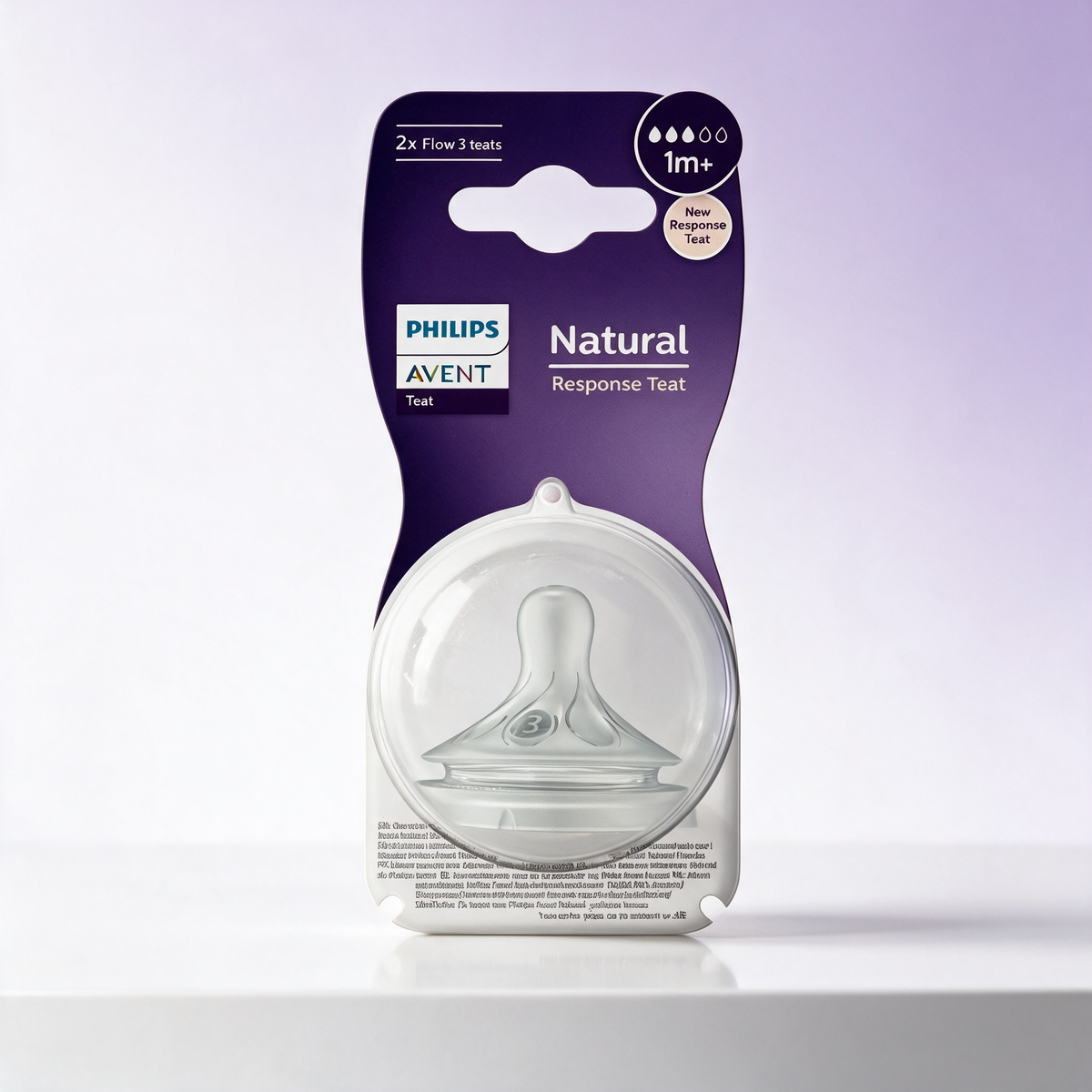 Philips Avent 2 Tetinas Natural Response T3 - flujo medio, 1m+