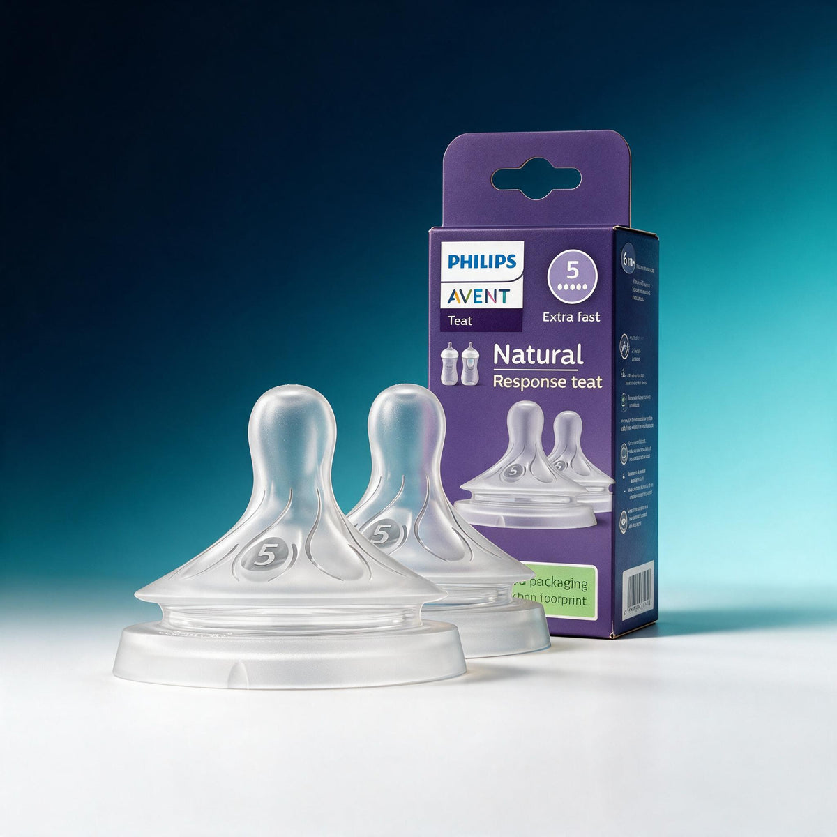 Philips Avent 2 Tetinas Natural Response T5 - flujo ultrarápido, 6m+