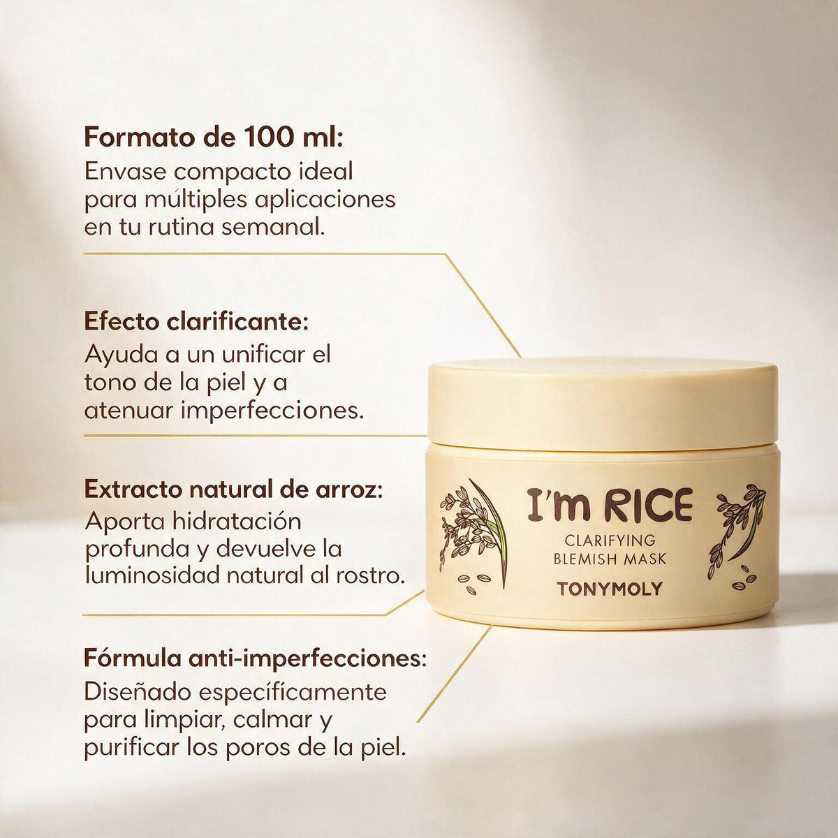 Tonymoly Mascarilla I´m Real Rice (Arroz)
