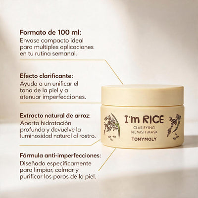 Tonymoly Mascarilla I´m Real Rice (Arroz)
