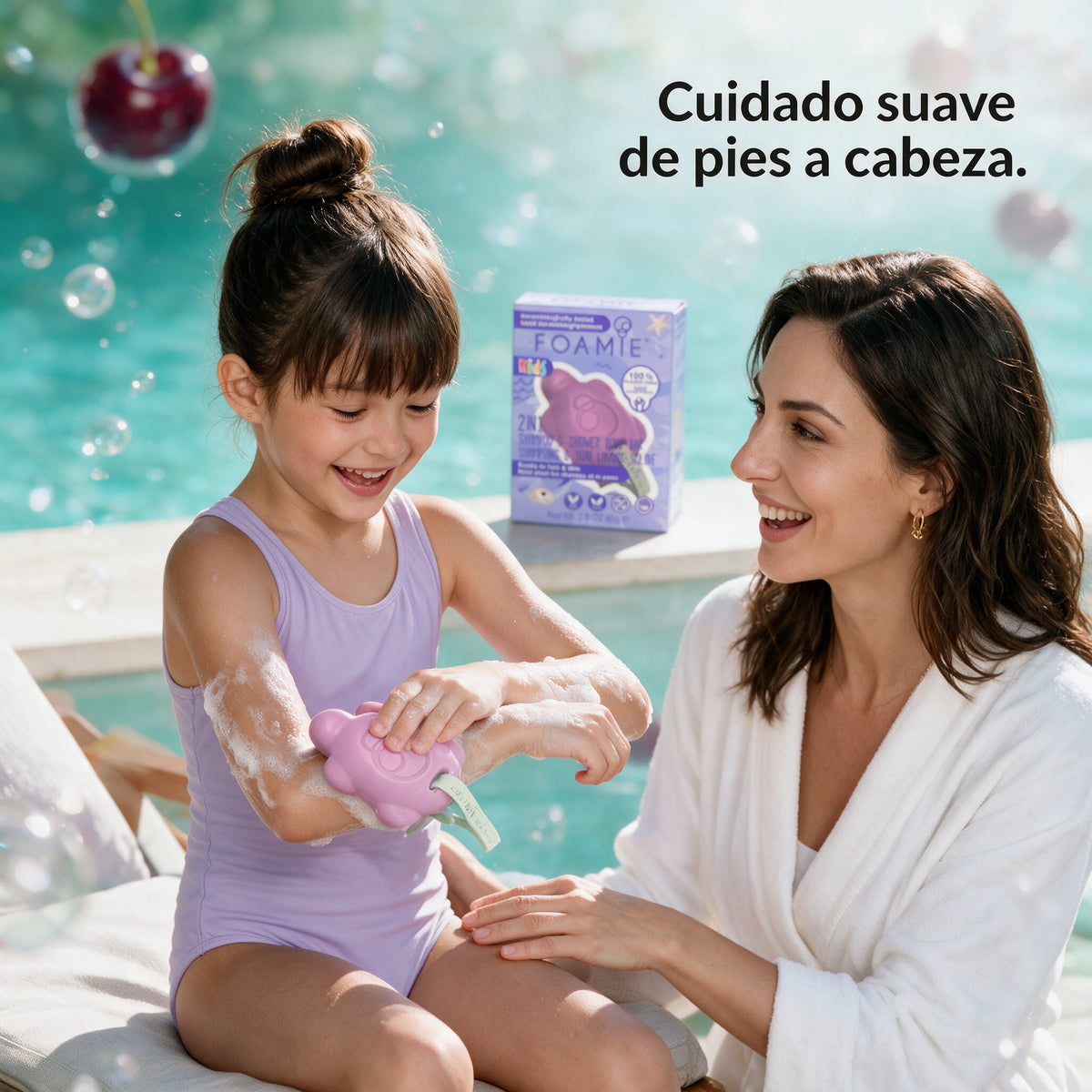 Foamie champú sólido NIÑOS Cuerpo y Cabello CEREZA Solido Sin Plasticos Eco