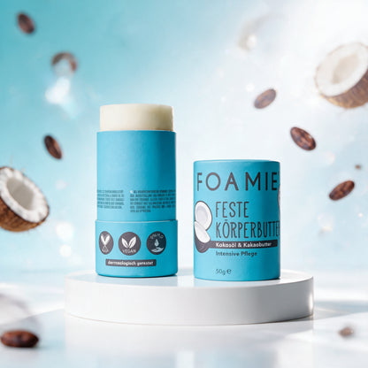 Foamie crema hidrante corporal en barra de coco y manteca de cacao Solido Sin Plasticos Eco