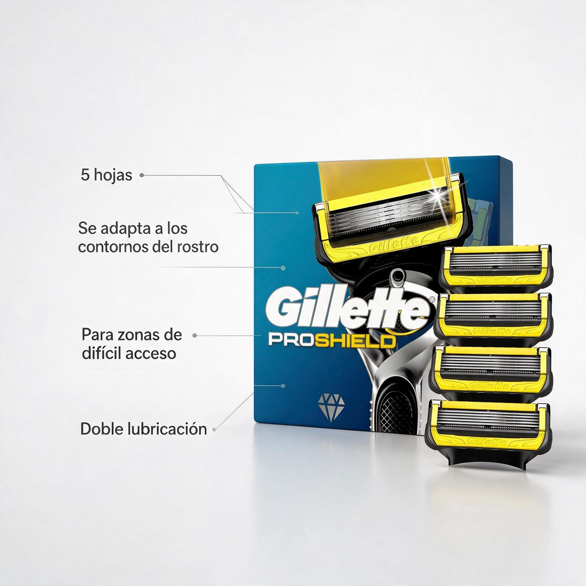 Gillette Recambio ProShield 4uds