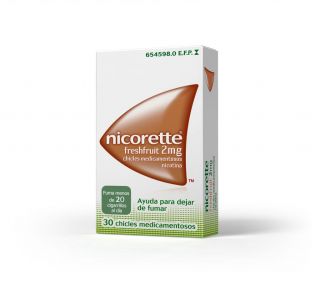 NICORETTE FRESHFRUIT 2 mg 30 CHICLES MEDICAMENTOSOS