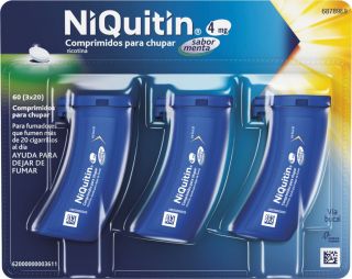 NIQUITIN 4 mg 60 COMPRIMIDOS PARA CHUPAR (SABOR MENTA)