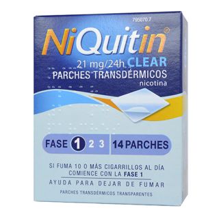 NIQUITIN CLEAR 21 mg/24 h 14 PARCHES TRANSDERMICOS 114 mg